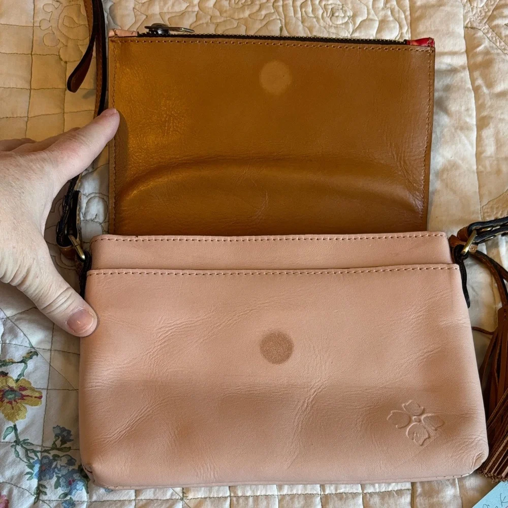 Patricia Nash Small Corfu Rose Placement  Leather Bag